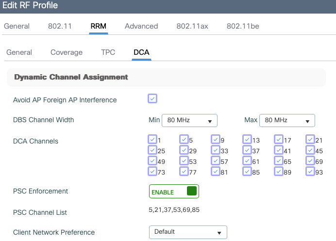 PSC Configuration
